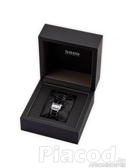 Rado Ladies Centrix Diamonds Quartz Black and Gold Ceramic Bracelet Watch R30930712 S - Kép 2